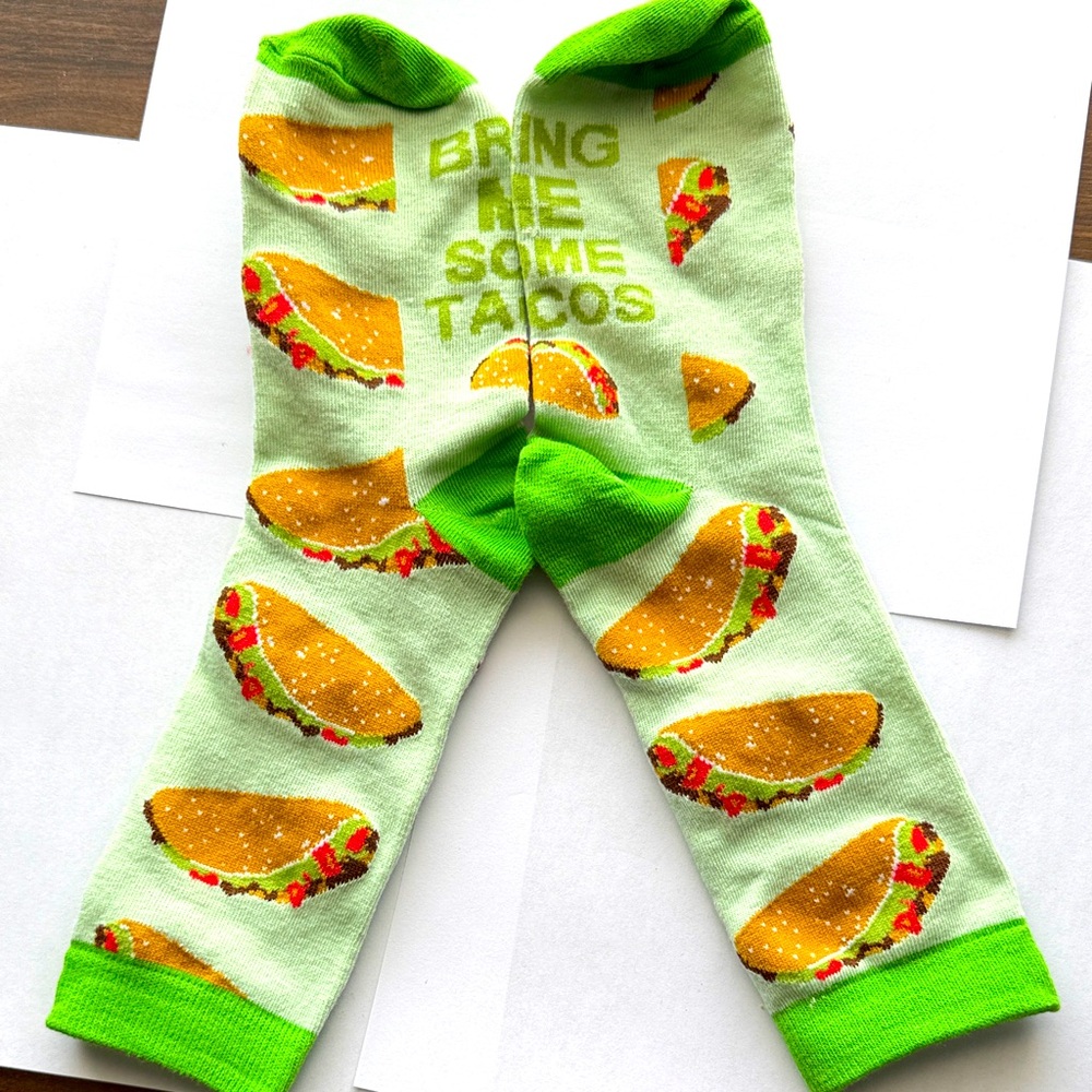 Bring me some tacos novelty socks